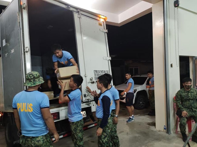 Trucks with relief packs in partnership with PureGo.