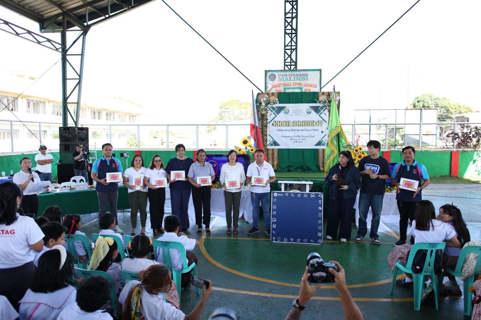 Globe donates tablets to Pasong Kawayan West 2 Elementary School.