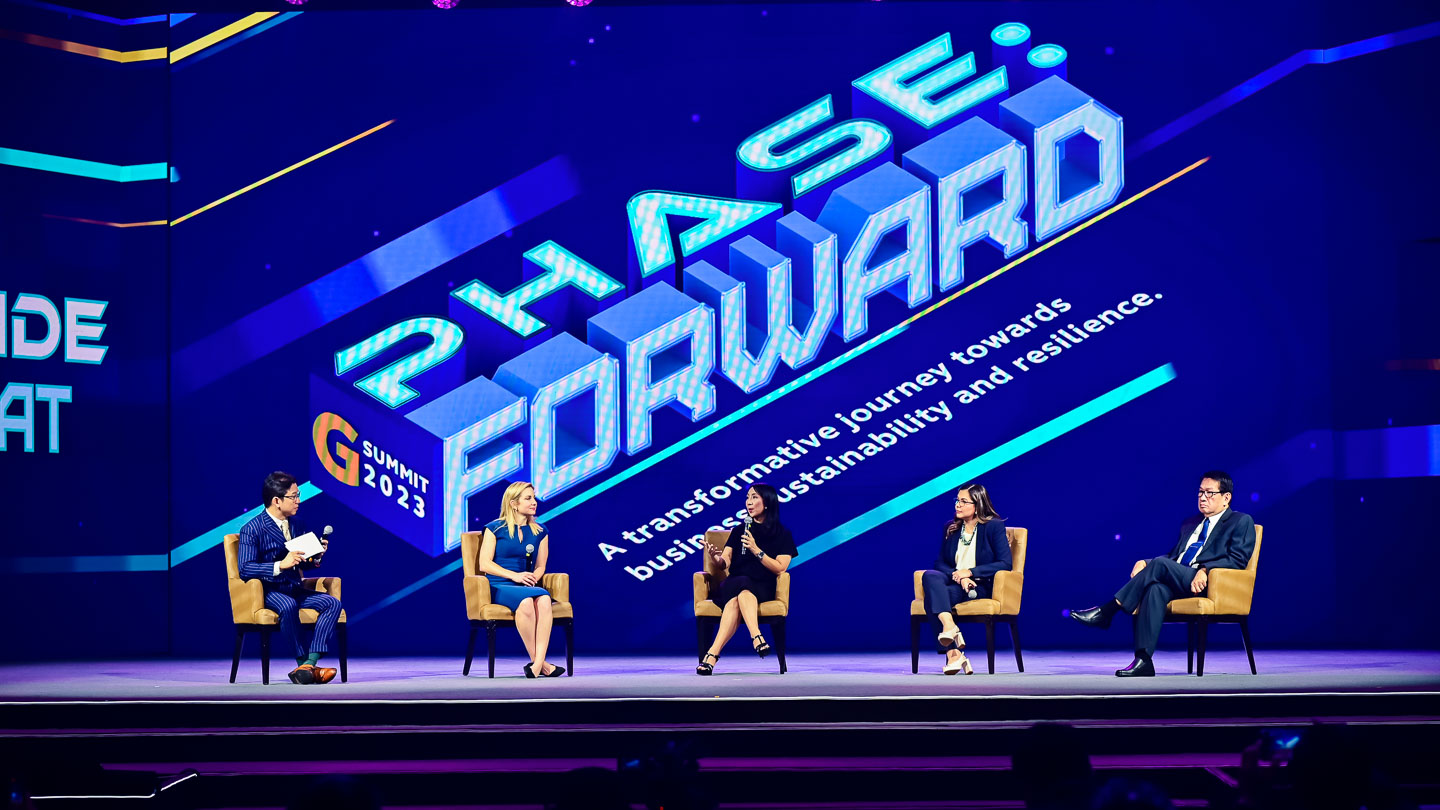 Speakers at the G Summit 2023.