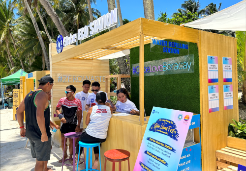 The Globe Eco Station booth at Boracay Station 1.