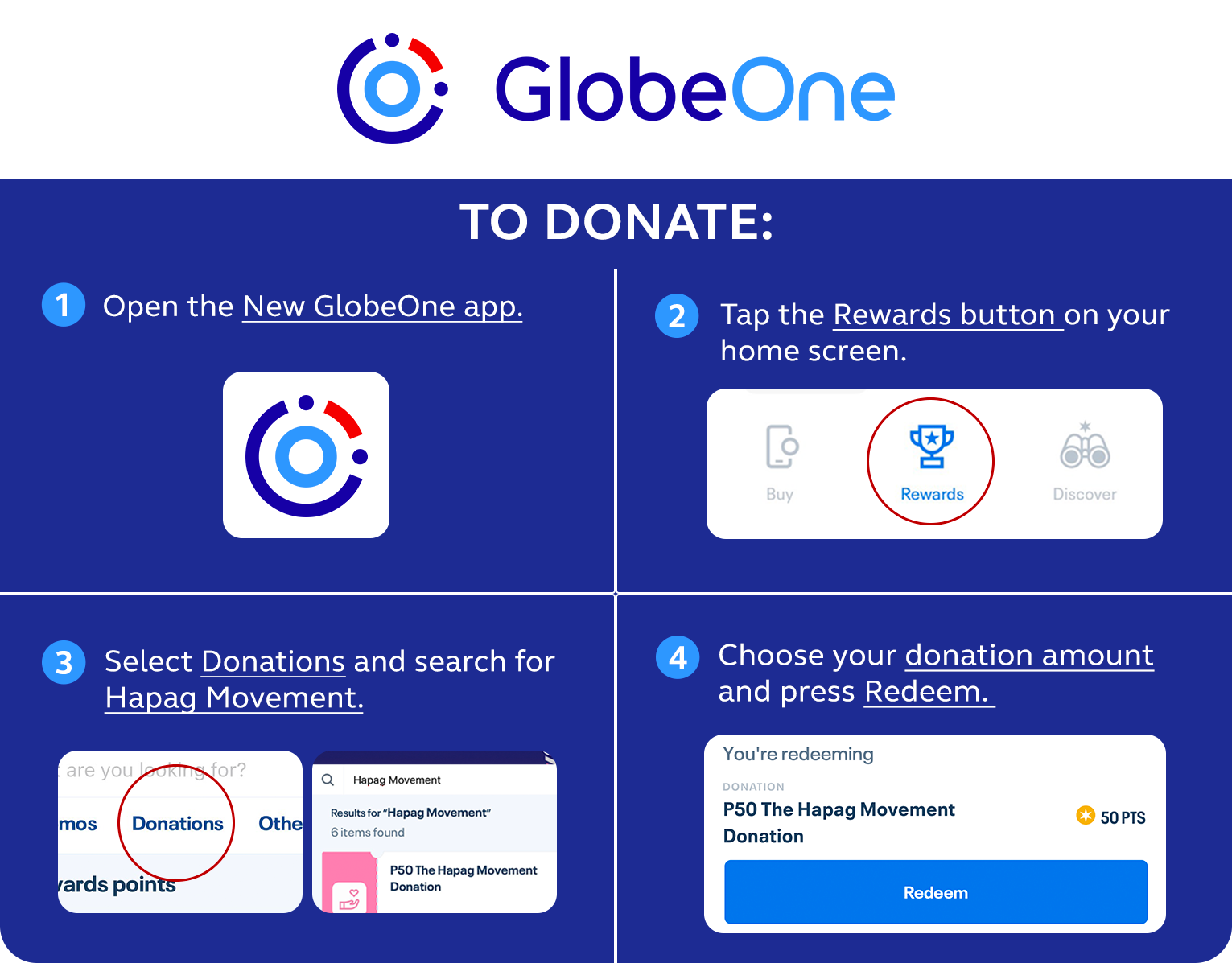The Hapag Movement - Donate via GlobeOne app.