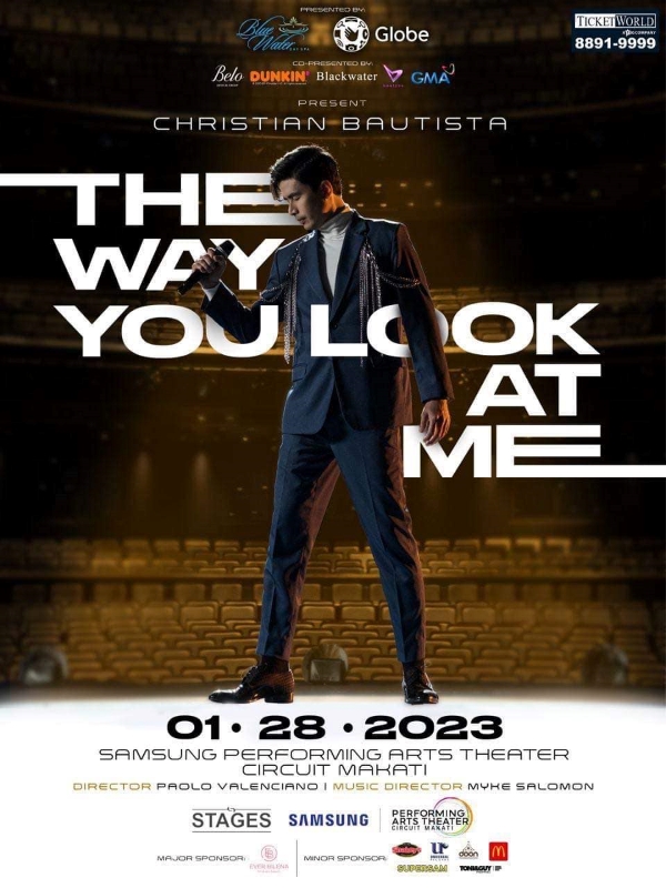 Promotional poster of Christian Bautista's 'The Way You Look At Me,' an anniversary concert.