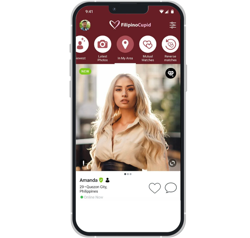 Photo of the FilipinoCupid app's UI.