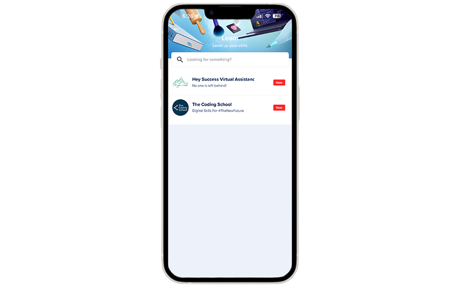 Screenshot of GLife's "Learn" UI in the GCash app.