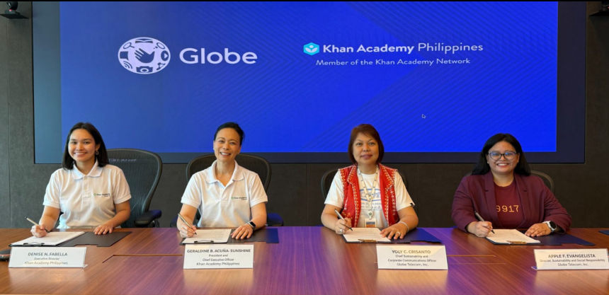 Globe and Khan Academy Philippines representatives.