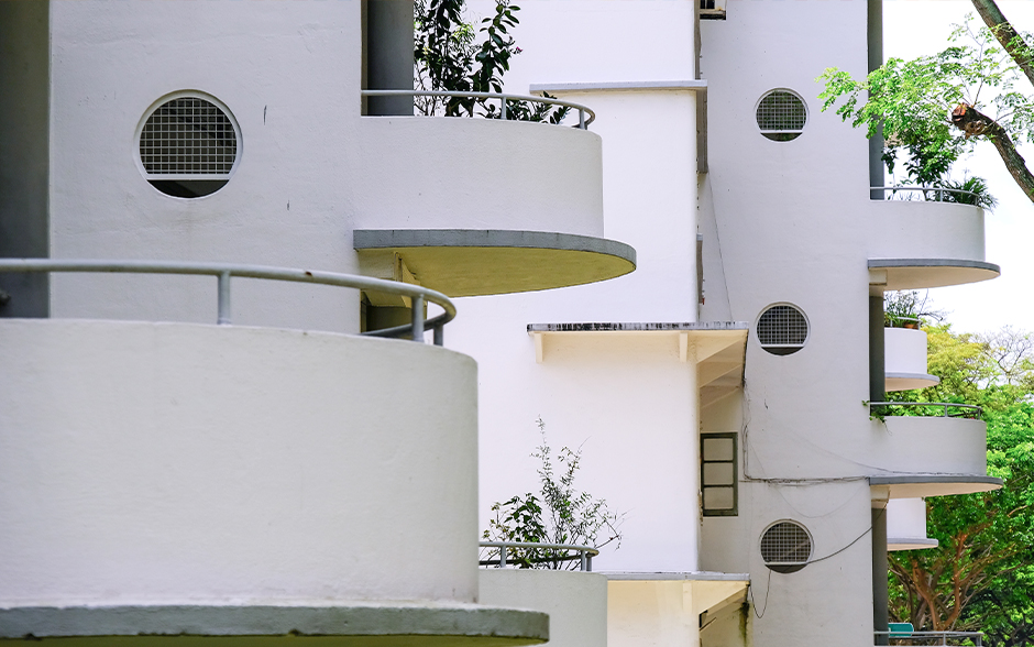 Apartment balconies in Tiong Bahru.