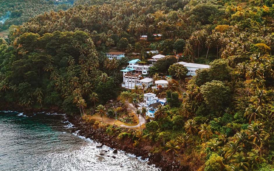 Photo of Bintana sa Paraiso nestled on the side of the mountain with gorgeous views of the sea.