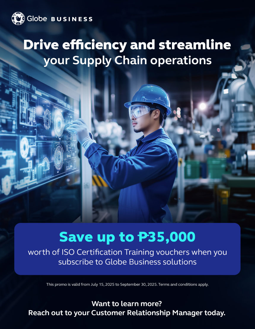 Globe Businessâ digital solutions for supply chain promo.