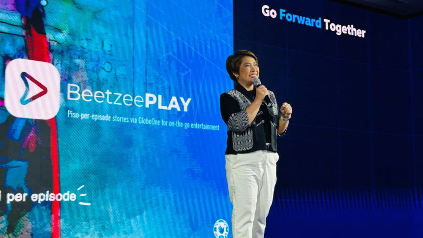 Chelo Flores, Director of Marketing Strategic Partnerships, presents "Beetzee Play" at The Blueprint launch.