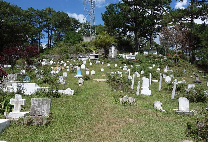 Sagada cemetery surrounded by pine trees