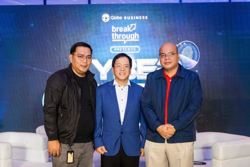Oliver Patron, Emmanuel Barcena, and Robert Paguia pose for a photo at the Cyberheist 2025 event.
