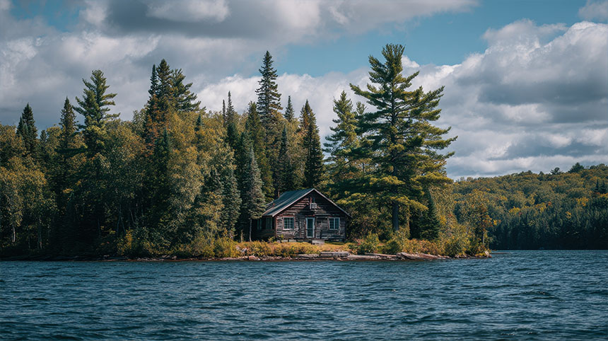Tranquil Cabin by Lake Ontario in Algonquin.