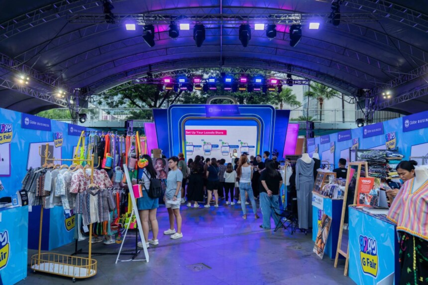 Merchant displays for G Fair 2025 at the BGC Amphitheater.