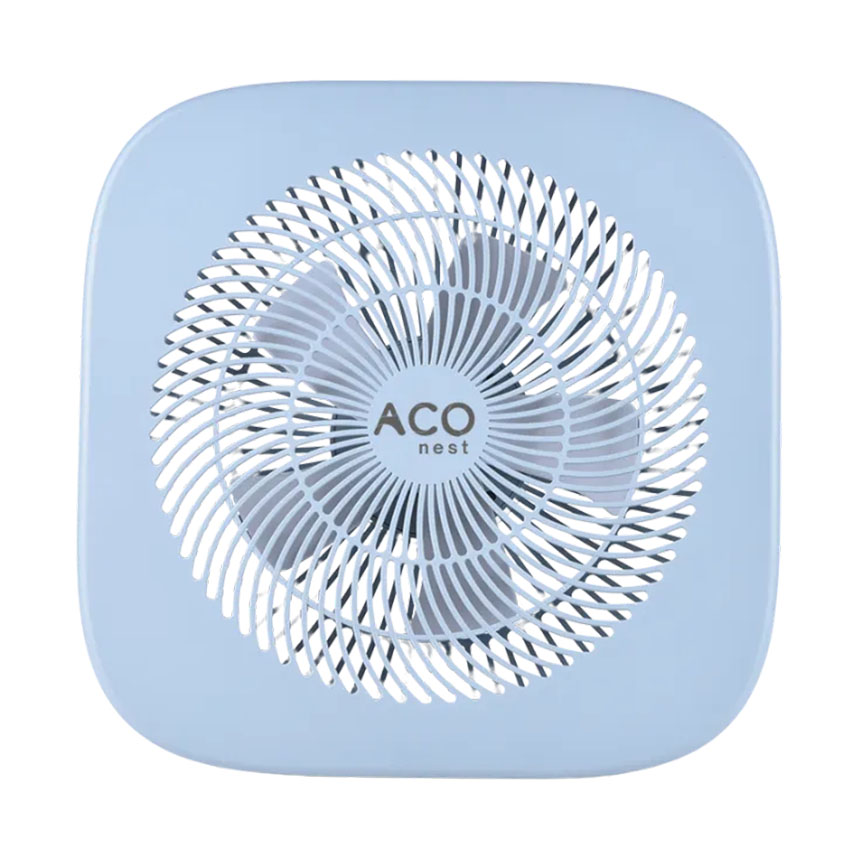 Portable rechargeable mini fan designed to improve airflow for pets in carriers or crates.