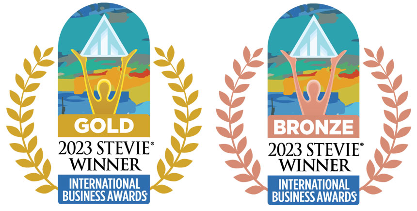 Gold and Bronze Stevie Awards 2023 for Globe Business.