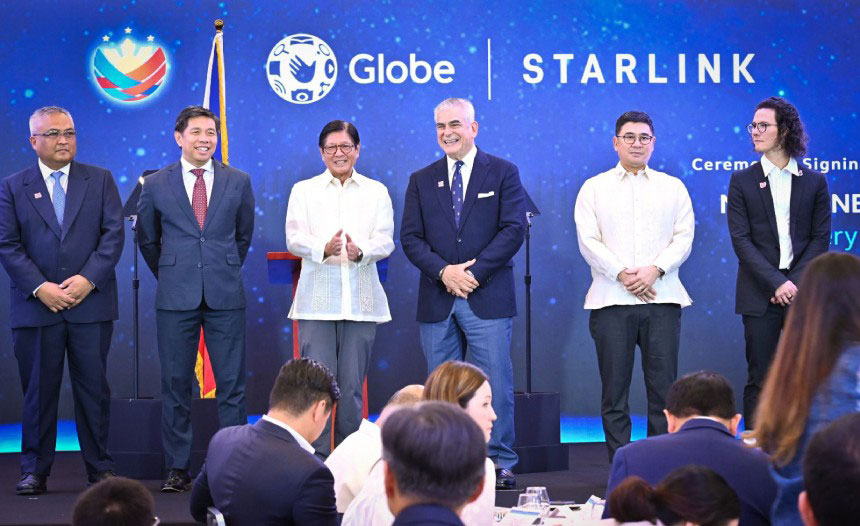 President Marcos Jr. witnesses Globe and Starlink partnership launch.