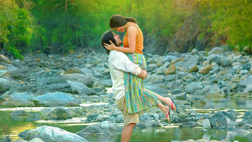 Main characters of My Perfect You playfully standing in the water, soaking up the sun and each otherâs company.