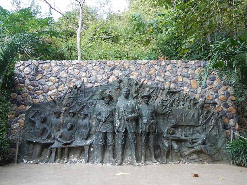 Mural monument of Emilio Aguinaldo and Katipuneros at Biak-na-Bato National Park in San Miguel, Bulacan.