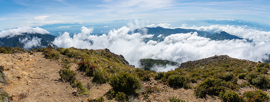 Panoramic view of Davao Region at the peak of Mount Apo.