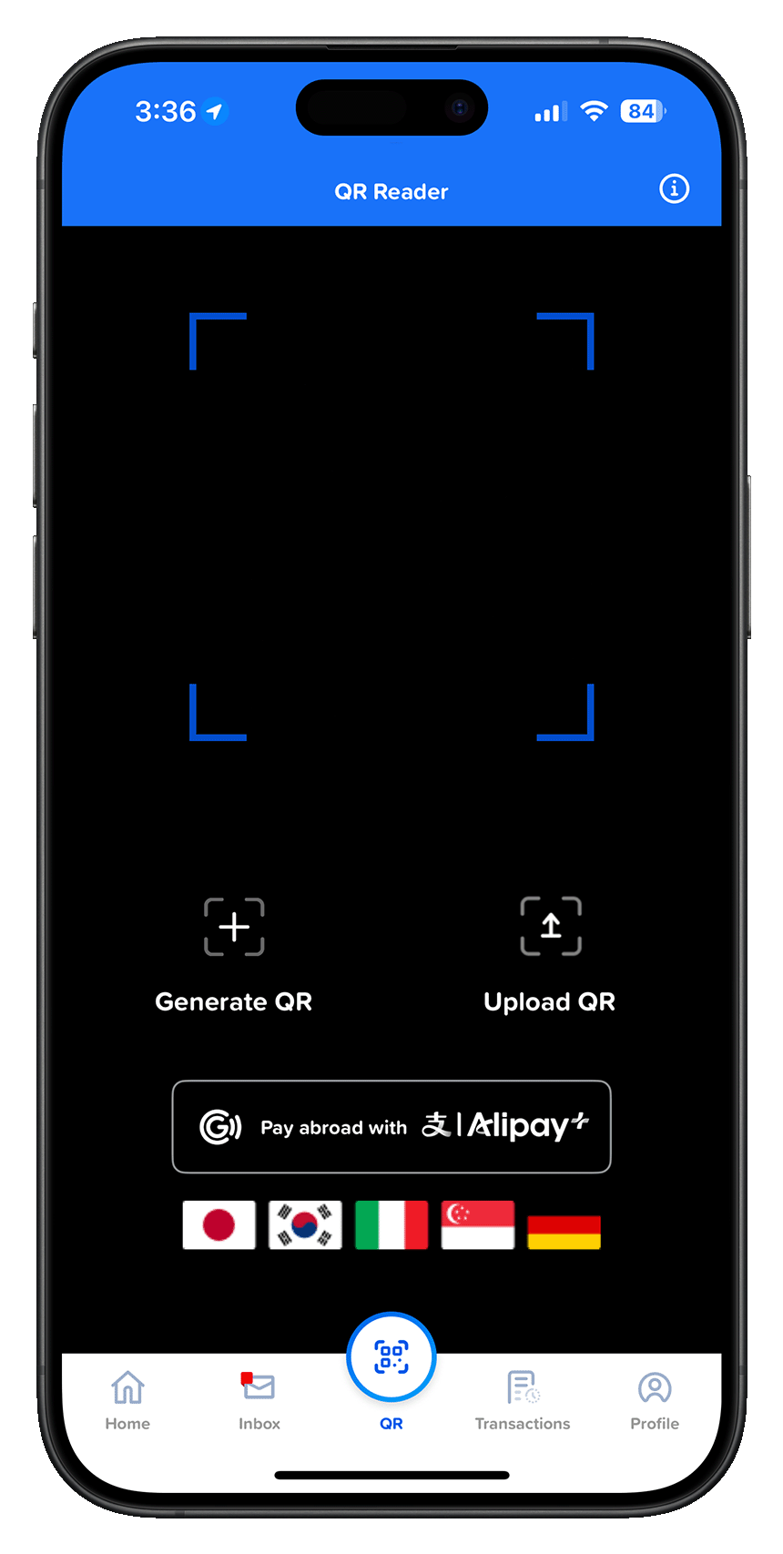 Screenshot of GCashâs QR code UI.