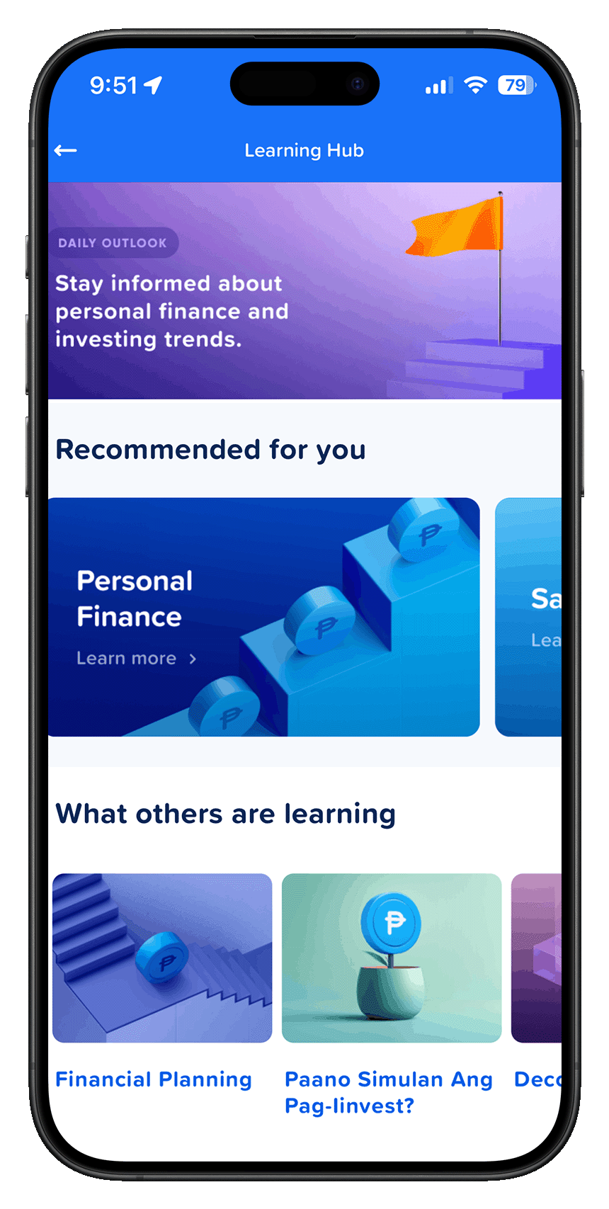 Screenshot of the GCash Learning Hub inside the GCash app.