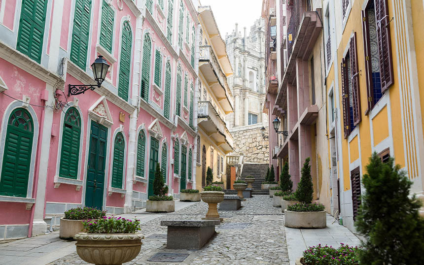 Portuguese architecture in Macao.
