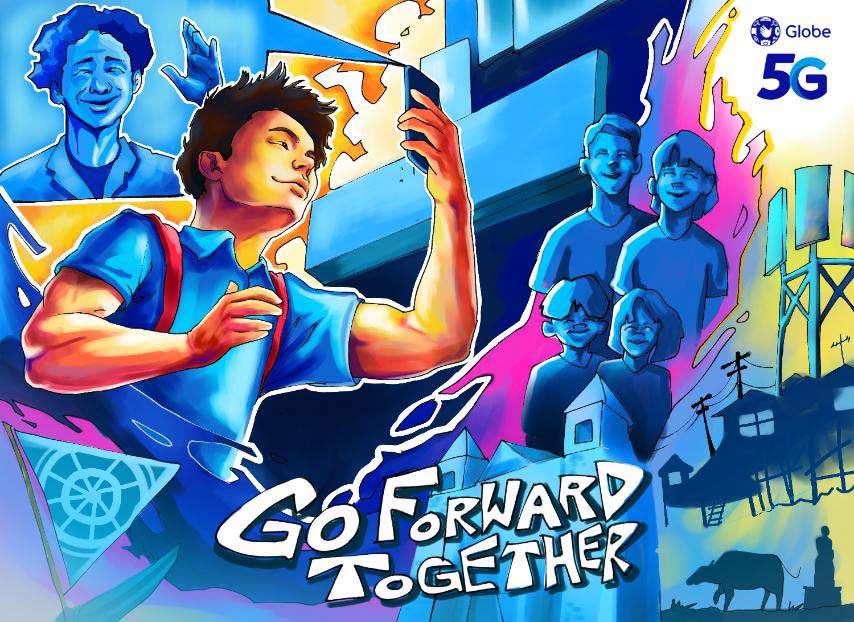 A mural design with semi-realistic art style, showcasing parent-son connection and shared progress for Filipino families.