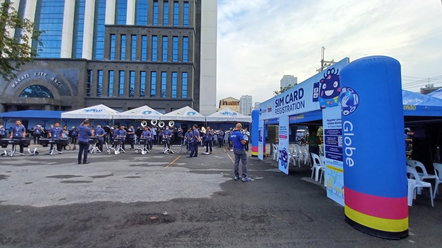 Globe SIM Card Registration booths.