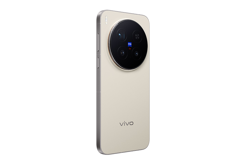 Vivo smartphone with a large multi-lens rear camera module.