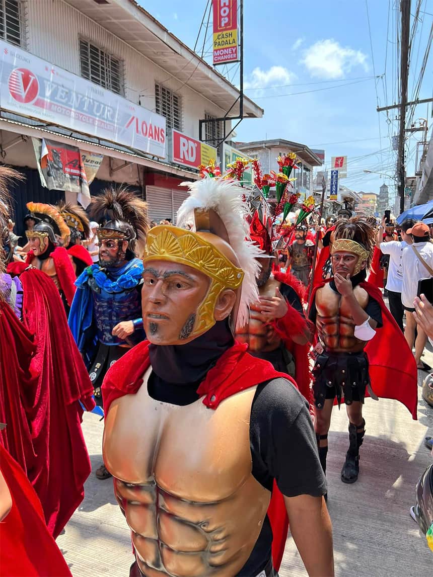 Photo of a Morion parade during the Marinduque festival.