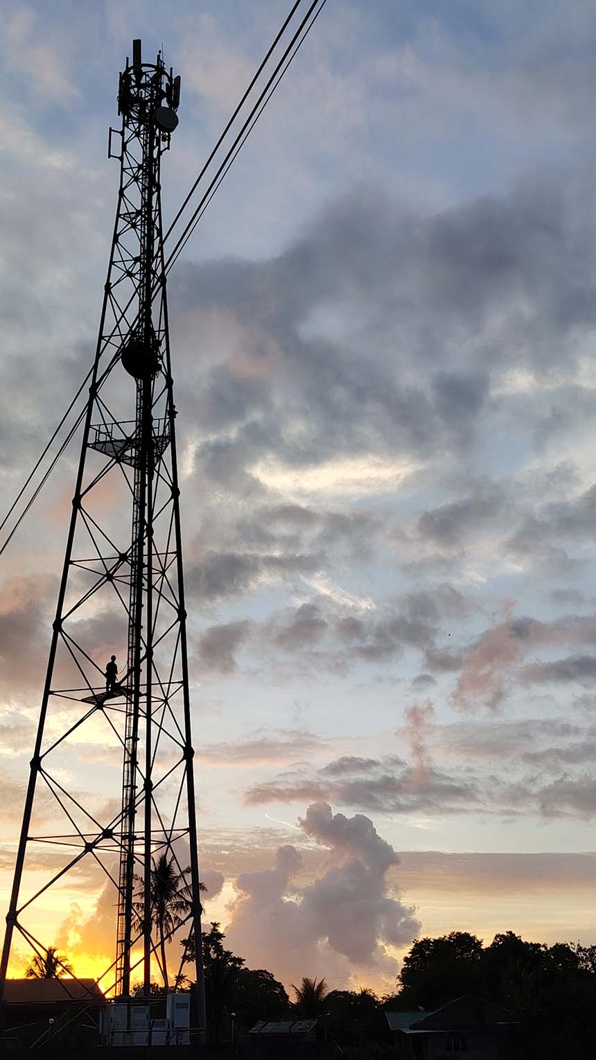 New Globe 5G cell tower in Tagbilaran City, Bohol.