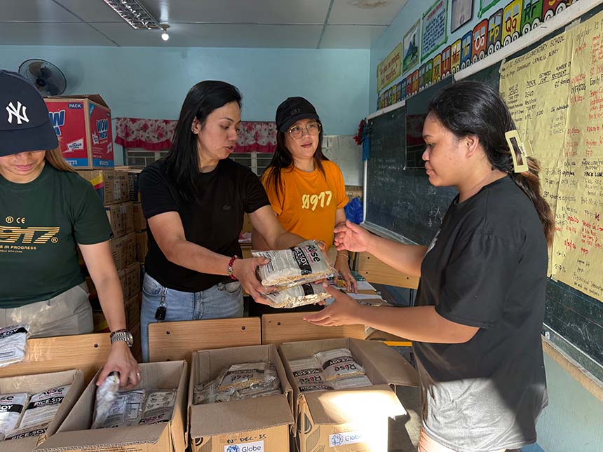 Globe in collaboration with the local government units for relief efforts on the ground.
