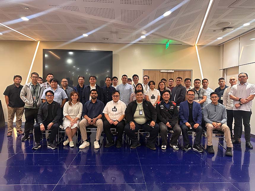 Globe with NTC, CICC, PNP-CIDG, and NBI officials in a hands-on session for IMSI Catcher Detector training.