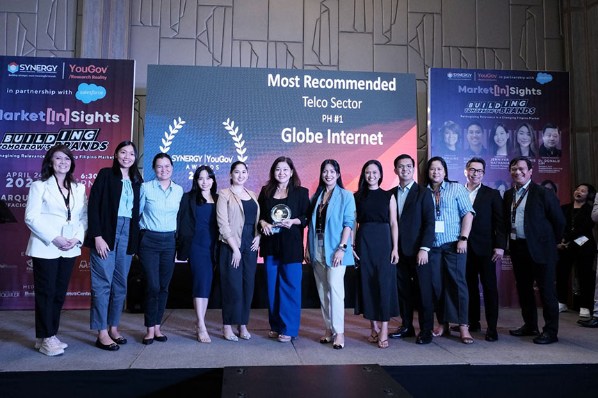 Globe AT HOME representatives receive the award at the YouGov Awards 2026.