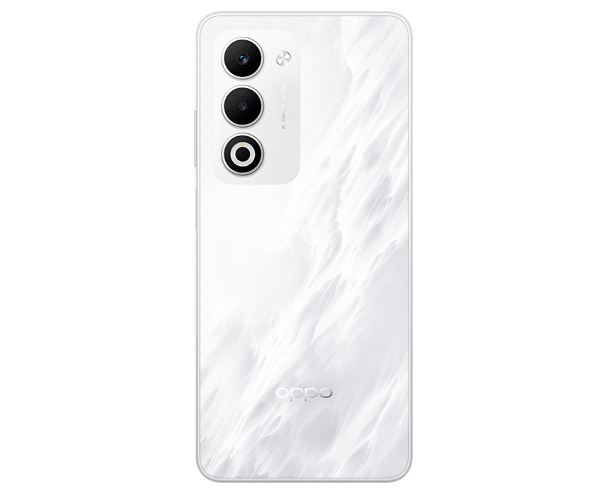 The Oppo A5 5G shown in two color options: white and green.