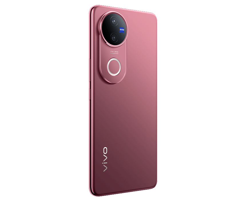 Image of a blue vivo V50 5G showing the screen and back.