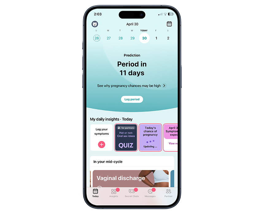 app user interface.