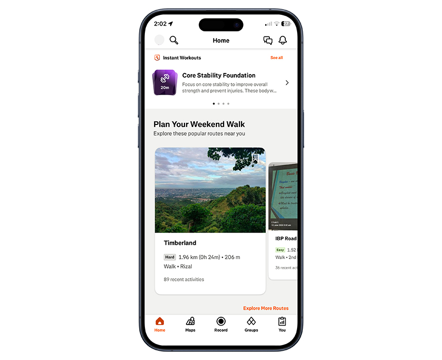 Strava app user interface.