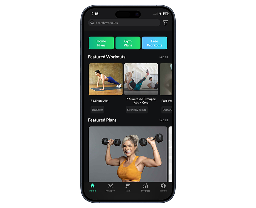 Fitplan app user interface.