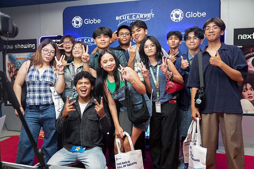 A group of student leaders at the Globe and Disney's special screening of Toy Story 5.