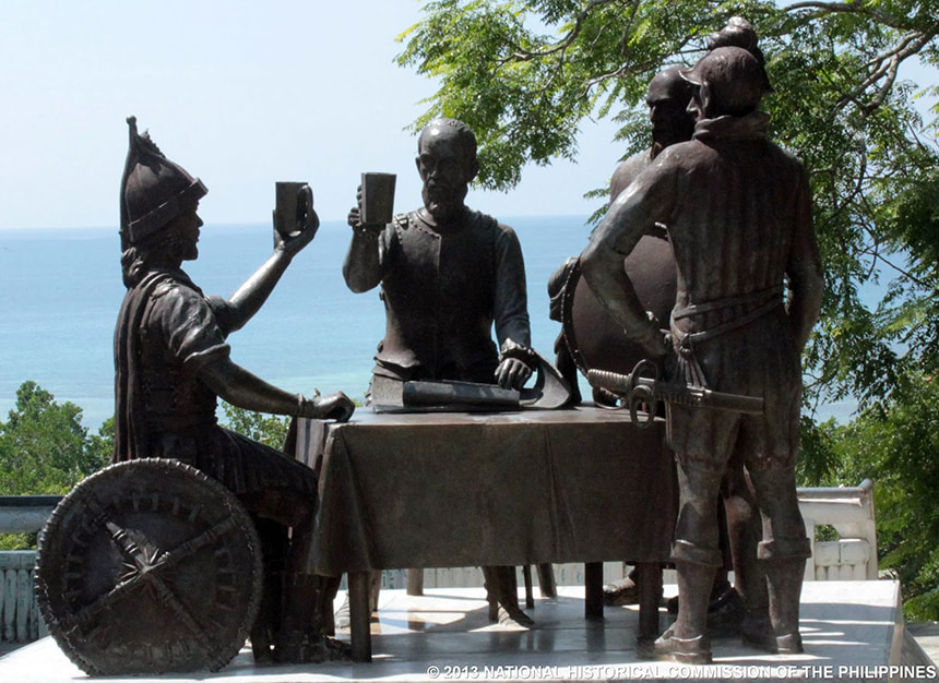 The sculpture of Sandugo Blood Compact by Napoleon Abueva.