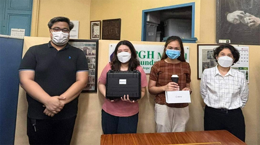 Handheld ultrasound for pedia from Globe Rewards donations of Globe customers. Photo courtesy of PGH MFI.