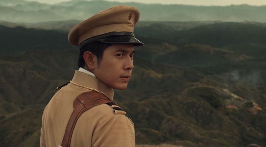 Gregorio âGoyoâ del Pilar in uniform overlooking the mountains in Goyo: Ang Batang Heneral.