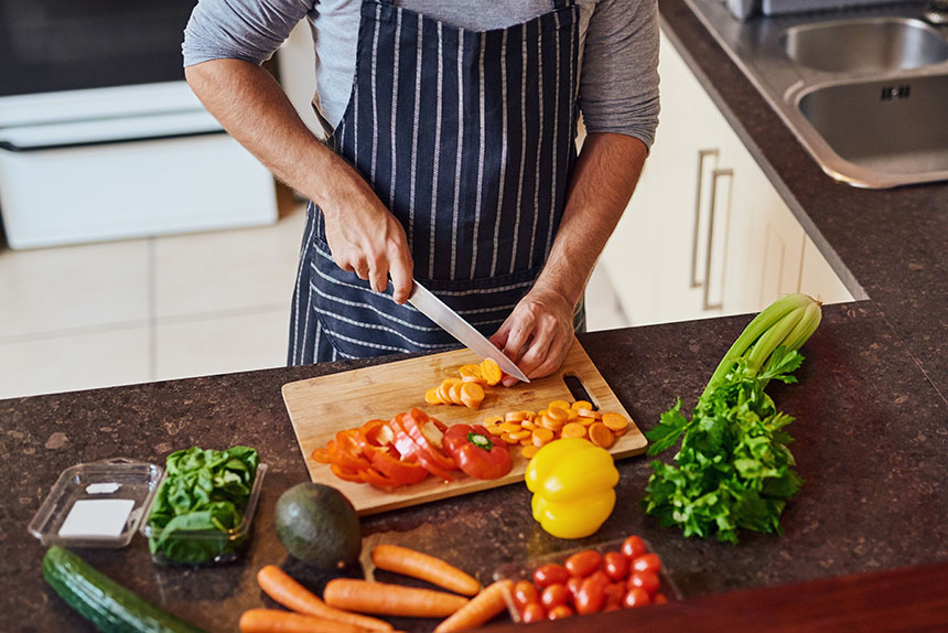 Fresh vegetables being prepped for a Flexitarian Diet meal.