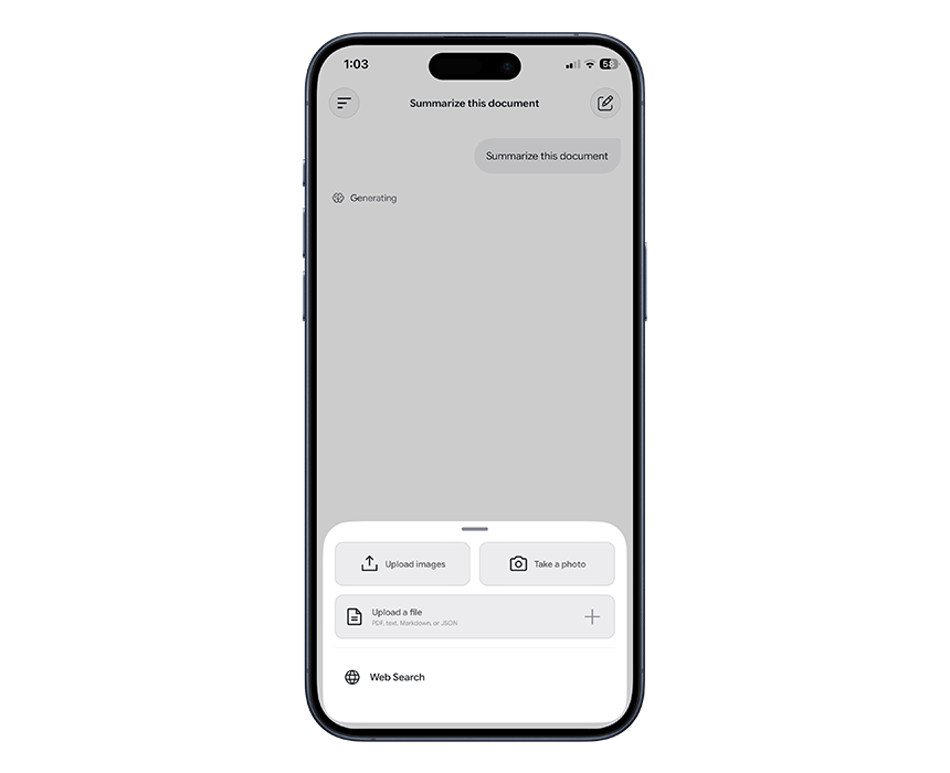A close-up of a mobile web interface showing an intuitive upload area designed for quick document analysis and data parsing.