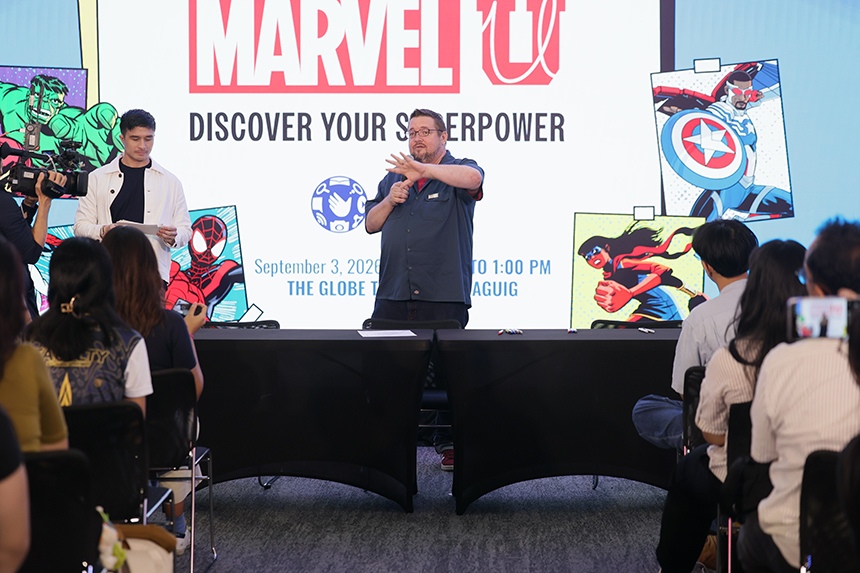 Cebulski, during Globe's 'MARVEL U: Discover Your Superpower' event, which Globe led.