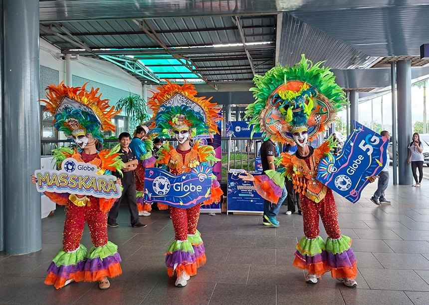 Globe Pitstop booth at the 2026 Masskara Festival.