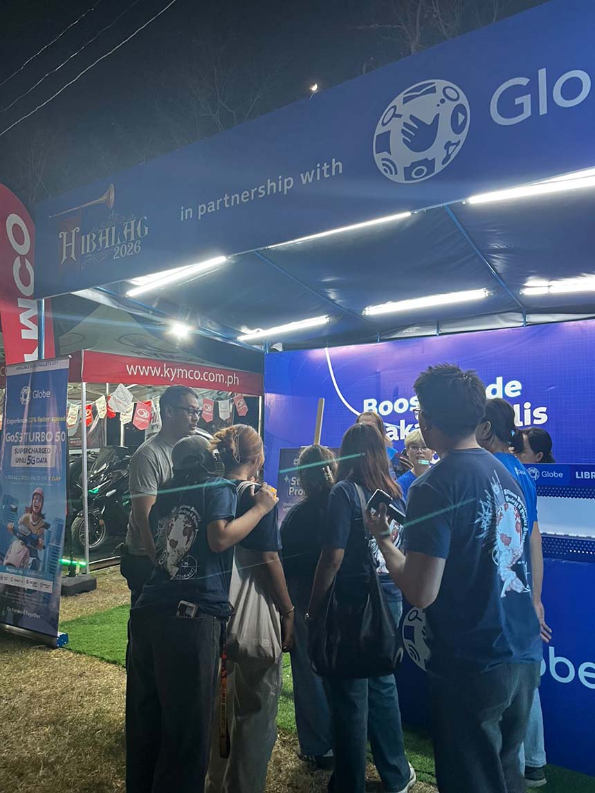 Silliman University students at the Globe booth during the Hibalag Festival 2026.